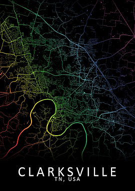 Clarksville TN USA Map