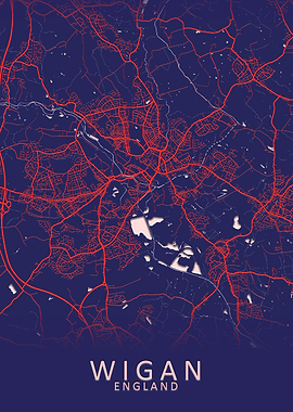 Wigan England City Map