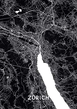 Zurich map black