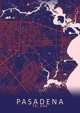Pasadena TX USA City Map