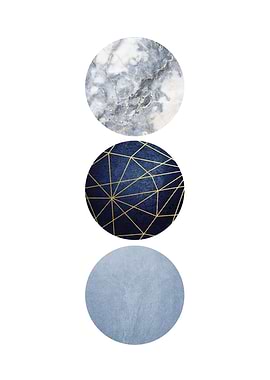 3 Minimalist Circles Blue