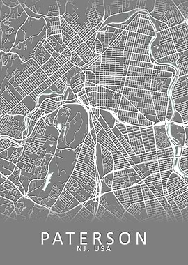 Paterson NJ USA City Map