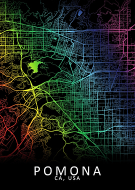 Pomona CA USA City Map
