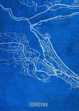 Dubrovnik City Street Map