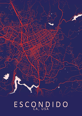 Escondido CA USA City Map