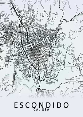 Escondido CA USA City Map