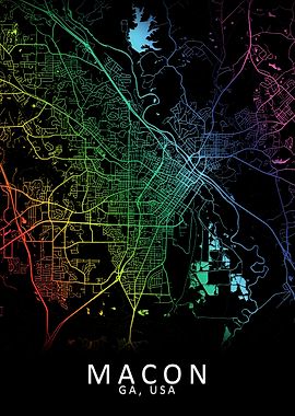 Macon GA USA City Map