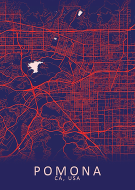 Pomona CA USA City Map