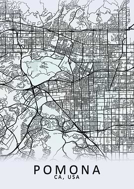 Pomona CA USA City Map