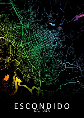 Escondido CA USA City Map