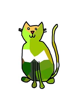 Green Patches Cat