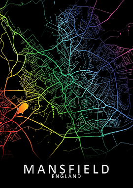 Mansfield England City Map