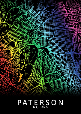 Paterson NJ USA City Map