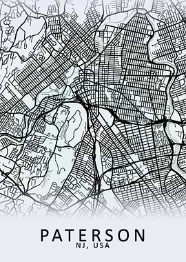 Paterson NJ USA City Map