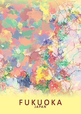 Fukuoka Japan City Map