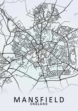 Mansfield England City Map