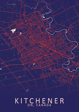 Kitchener Canada City Map