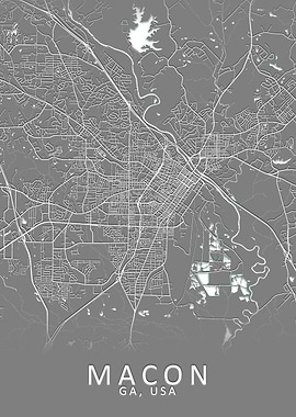 Macon GA USA City Map