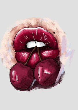 Fashion sketch with lips