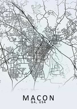 Macon GA USA City Map