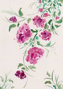 Purple Peonies Watercolor