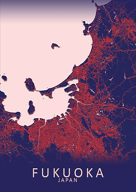 Fukuoka Japan City Map