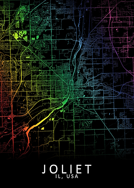 Joliet IL USA City Map