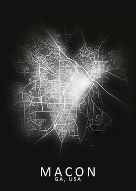Macon GA USA City Map