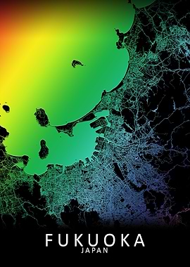 Fukuoka Japan City Map