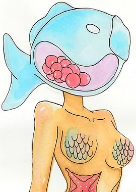Bubble Head Mermaid