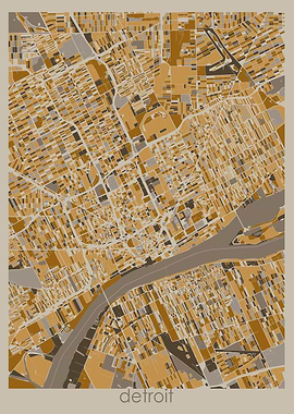 detroit map retro 3