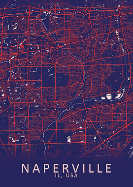 Naperville IL USA City Map