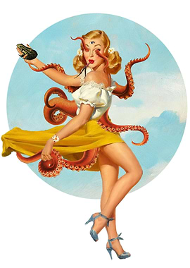 octopus pin up