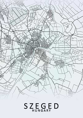 Szeged Hungary City Map