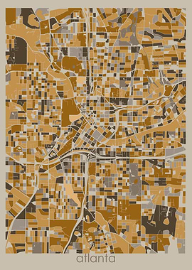 atlanta map retro 3