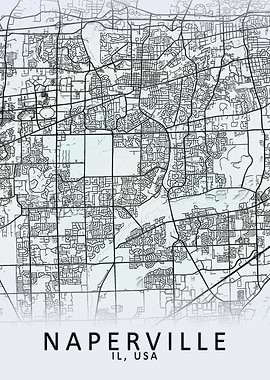 Naperville IL USA City Map