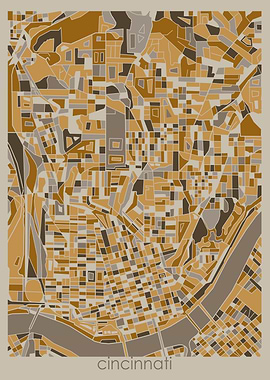 cincinnati map retro 3