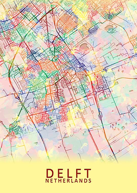 Delft Netherlands City Map
