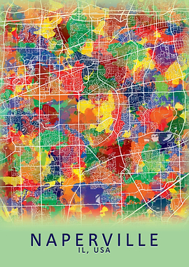 Naperville IL USA City Map
