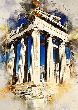 Athens in Watercolor