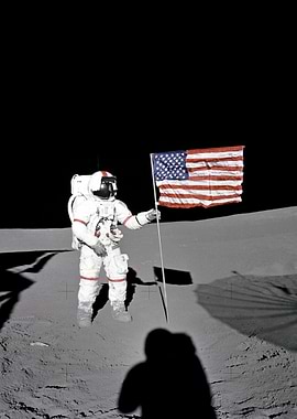 American Flag On The Moon