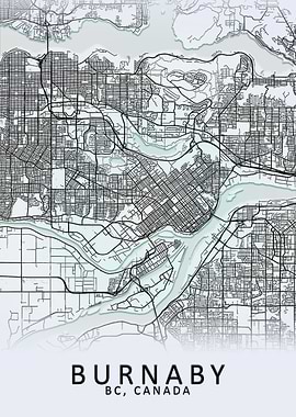 Burnaby BC Canada City Map