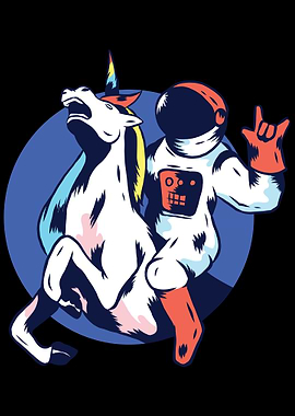 Astronaut with Unicorn