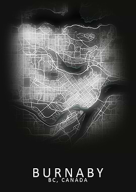 Burnaby BC Canada City Map