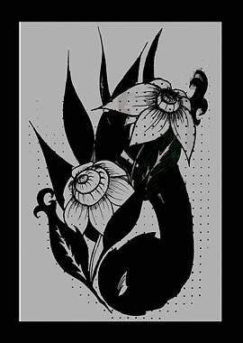 Flower in black