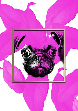Colourful Pug Dog Modernis