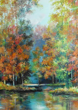 Vintage autumn forest