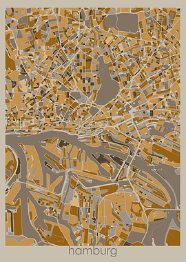 hamburg map retro 3