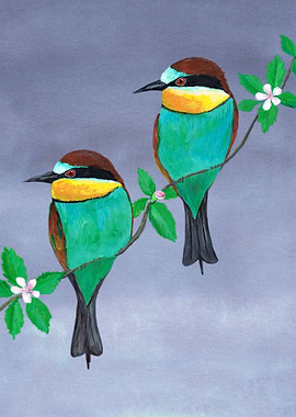 Two bee eaters