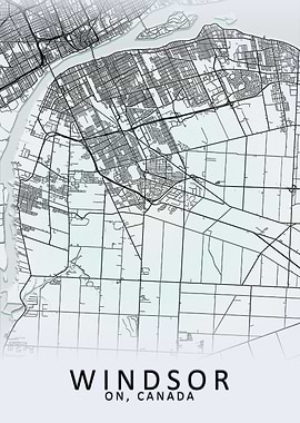 Windsor ON Canada City Map